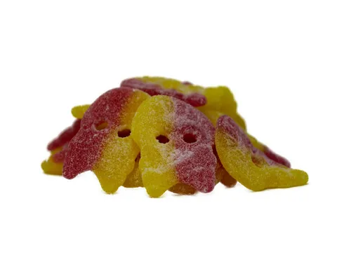 BUBS Süßigkeit, Bubs Saure XL Totenköpfe Sour Fruit Skulls Mix zweifarbig 1000g