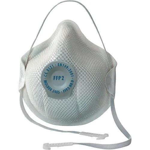 Moldex Atemschutzmaske Smart 2485, FFP2 NR D mit Ventil, 20 Stück - Einwegschutzmasken mit FFP2 Schutzklasse, bieten zuverlässigen Schutz gegen Feinstaub und hohen Tragekomfort dank elastischer Kopfbänder und flexiblem Nasenbügel.