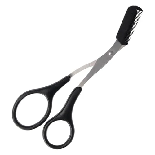 PARSA Beauty Augenbrauenschere mit abnehmbarem Kamm – Augenbrauenschere zum Trimmen & Formen, Präzisionsschere für gepflegte Augenbrauen, Schneiden & Stylen zuhause, leicht & handlich