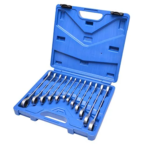 Hesselink RS-2000 Ratschenschlüsselset 8-19mm I Ratschenringschlüssel Set im Koffer I Ringratschenschlüssel in Werkstattqualität I Universal Werkzeug