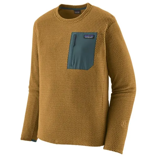 Patagonia R1 Air Crew Fleecepullover XL Braun - Stylischer Fleecepullover von Patagonia in Braun, Größe XL. Ideal für den Alltag mit dehnbarem Material und ohne Kapuze. Perfekt für Freizeitaktivitäten!