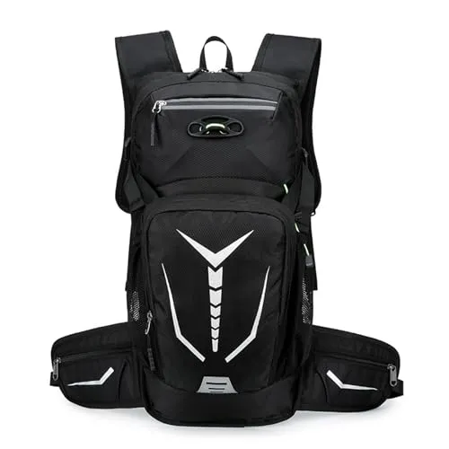 PORRASSO Wanderrucksack Wasserdichter Rucksack 20L Leichter Reiserucksack Hiking Backpack Tagesrucksack für Damen Herren Trekking Radfahren Klettern Reisen Sport Schwarz