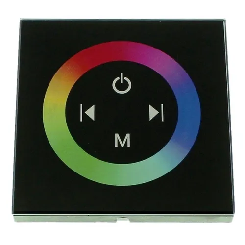 RGB LED Touch Panel Controller schwarz TM08 12...24V 288W Glas Design Optik 4-Pi