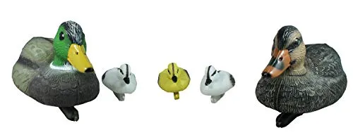 colourliving Schwimm Ente Schwimmenten-Familie Stockente Gartenfigur Teichfigur Entenfigur Schwimmfigur