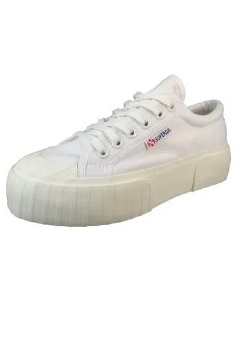 Superga 2631 Stripe Platform Damen Weiß Turnschuhe