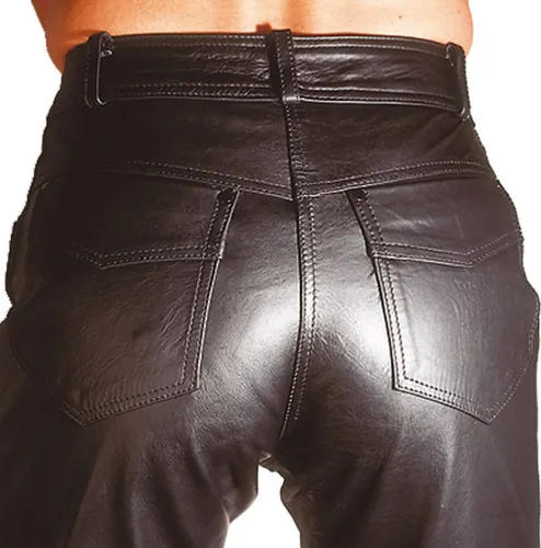 Roleff Racewear Lederhose Schwarz 36 - Motorradhosen aus echtem Leder mit Protektortaschen für optimalen Schutz und Komfort beim Fahren.