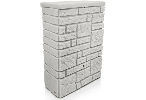 YourCasa Regentonne RMU300 StoneRain 300 Liter - Frostsichere Regentonne in Steinoptik mit kinder- und windsicherem Deckel, ideal für umweltfreundliche Bewässerung.