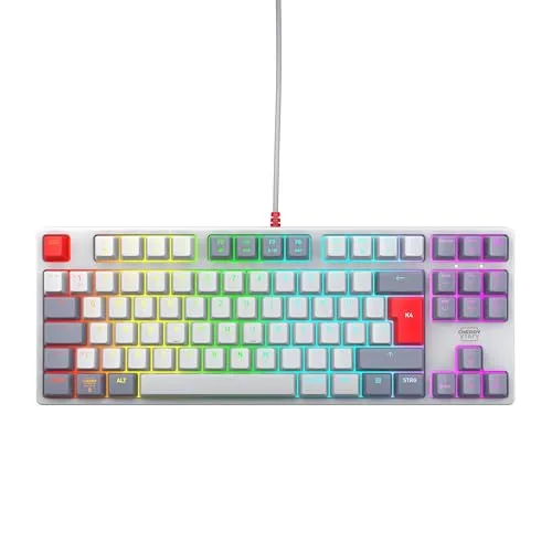 CHERRY XTRFY K4V2 TKL - Kabelgebundene Gaming-Tastatur, Tenkeyless Design für mehr Platz und Bewegungsfreiheit, RGB-Beleuchtung und mechanische MX2A RED Switches