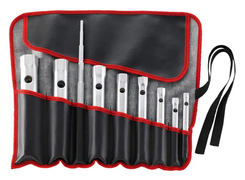 Fortis Rohrsteckschlüssel-Satz 9tlg. In Nylontasche - Praktischer 9-teiliger Rohrsteckschlüssel-Satz in robuster Nylontasche, ideal für Heimwerker und Profis, bietet vielseitige Einsatzmöglichkeiten.