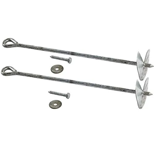 Gartenwelt Riegelsberger Bodenanker Set aus Stahl verzinkt Grundanker zum Eindrehen Erdanker 60 cm, 2 Stück