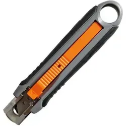 HYGOSTAR Cutter Sicherheitsmesser Profi Cutter 14cm grau - Cutter für präzise Schnitte, mit auswechselbarer Klinge aus rostfreiem Stahl und automatischem Klingenrückzug, ideal für Links- und Rechtshänder.