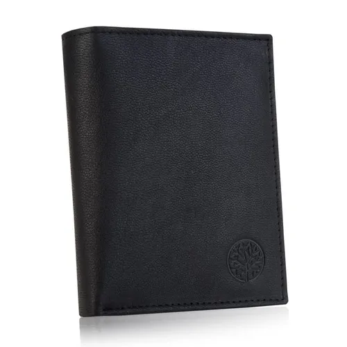 ETPM-KZ-575 Herren Geldbörse OPTIMAL - Schwarz - Elegante Herren Ledergeldbörse aus hochwertigem Ziegenleder mit RFID-Schutz, ideal zum sicheren Verstauen von bis zu 14 Karten und Dokumenten - perfekt für stilbewusste Männer.