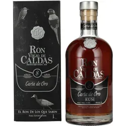 Ron Viejo de Caldas 8 Años - Premium Rum in Geschenkbox - Kolumbianischer Rum mit 8 Jahren Reifung, harmonisches Geschmacksprofil und ideal als stilvolles Geschenk für Genießer.
