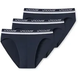 Uncover by Schiesser Rio Slip - 3er Pack XXL Dunkelblau - Herren-Slips im 3er Pack mit Logo-Webgummibund, komfortabel und formstabil in elastischer Single-Jersey-Qualität für perfekten Sitz.