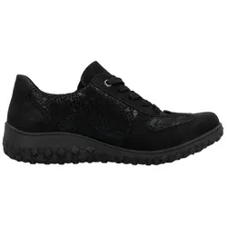 Rieker Schnürhalbschuhe schwarz, Gr. 43 - Stiefeletten mit extra weiter Passform für breitere Füße, herausnehmbarem Fußbett und Rieker Antistress-Technologie für optimalen Komfort und Dämpfung.