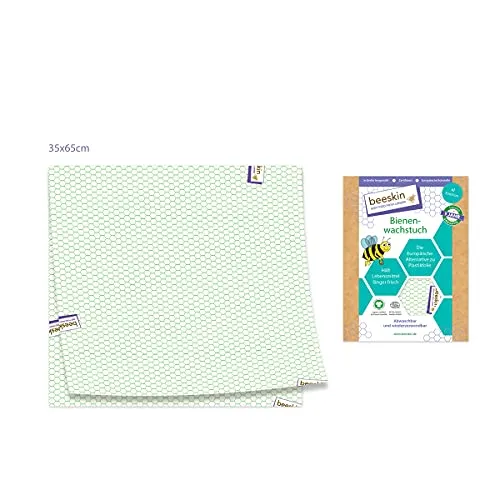 beeskin Bienenwachstuch XL zum Frischhalten und Aufbewahren von Lebensmitteln - Größe: XL, 35x65 cm (Standard)