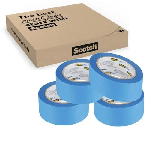 ScotchBlue Premium Malerkrepp Universal, 36 mm x 41 m, 4 Rollen/Packung - Scotch Klebeband für Malerarbeiten und Dekoration zum Streichen, Lackieren, Renovieren - Abklebeband/Kreppband - 70% PEFC