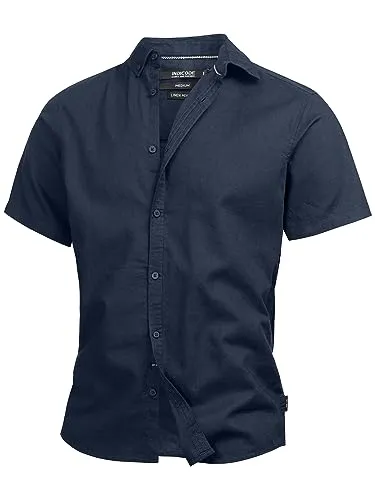Produktbild Indicode Herren INBravida Leinenhemd Kurzarm Navy XXL