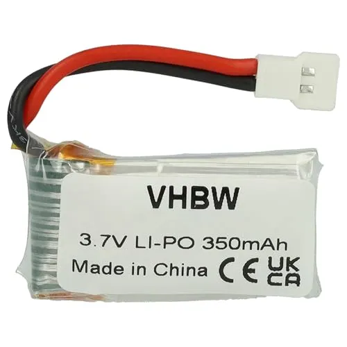 vhbw Akku kompatibel mit XH 2.54 (AWG 20) Stecker für Modellbau (350mAh, 3,7V, Li-Polymer)