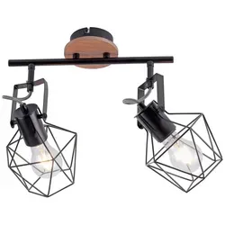 Paul Neuhaus Deckenstrahler 2-flammig aus Rubber Wood - Lampen & Leuchten - Strahler & Spots. Moderner Deckenstrahler mit ansprechendem Mix aus Gummibaumholz und Metall, ideal für einen industriellen Look.