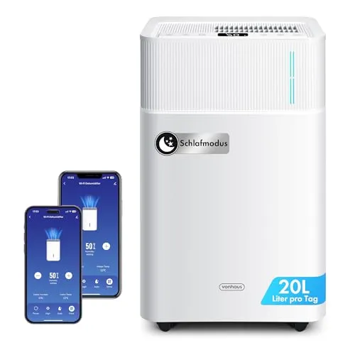 VonHaus 20L/Tag Luftentfeuchter mit WLAN-Steuerung für 20m² Räume