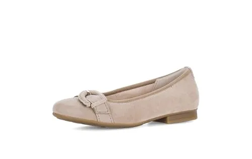 Gabor Damen Klassische Ballerinas, Frauen Flats,Moderate Mehrweite (G),Ausgehschuhe,Abendschuhe,Slip-ons,Ballerinen,Sand (Gold),38.5 EU / 5.5 UK