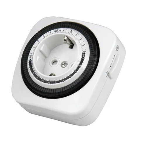 Tages Zeitschaltuhr Mechanisch Analog Quadratisch 3600W Weiß Indoor 15min timer
