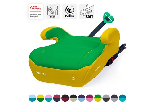 Daliya® Kindersitzerhöhung QUBIX PRO ISOFIX Kindersitz, ab: ab 6 Jahre oder 125cm Körpergröße, bis: bis 12 Jahre oder 150cm Körpergröße, ab: 125 cm, bis: 150 cm, (Packung, 1-tlg), ISOFIX, I-Size, Gurtfix, ergonomisch, weich, waschbarer Bezug