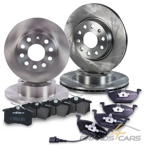 ATEC BREMSSCHEIBEN+BREMSBELÄGE BREMSKLÖTZE VORNE+HINTEN FÜR VW GOLF 5 6 1K 5K