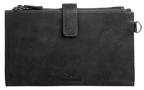 Sansibar Geldbörse SYLT Echt Leder Damen – Schwarz - Damen-Geldbörsen aus hochwertigem Echtleder, stilvolles Design mit praktischen Fächern für Ordnung und Sicherheit.