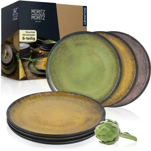 Hermia Concept Teller-Set KRM1687 - 6-teiliges Keramikset - Modernes 6-teiliges Speiseteller-Set aus 100% Keramik, mikrowellen- und spülmaschinenfest, ideal für Esszimmer und Küche.