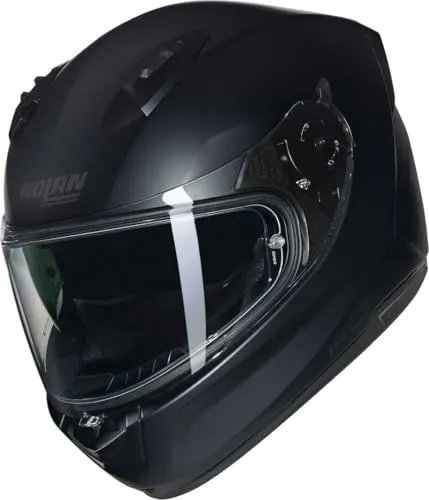 Nolan N60-6 Classico Integralhelm - Matt-Schwarz - Motorradhelm mit ultraweitem Visier und Airbooster-Technologie für optimale Belüftung. Ideal für komfortable Fahrten in der Stadt und auf kurvigen Straßen.