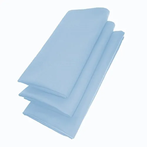 3er Pack Servietten 44cm x 44cm aus 100% Baumwolle in Hellblau