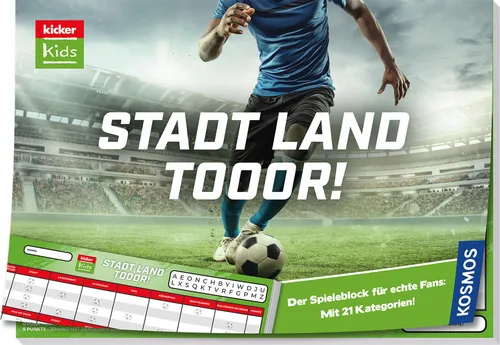 KOSMOS Kicker Kids Stadt - Land - Tor!, Spieleblock, Ratespiel, Familienspiel, ab 8 Jahren, 685232