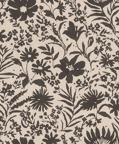 Rasch Tapete 330434 - Vliestapete mit Blumen in Grau, Beige aus der Kollektion Paraiso - 10,05m x 0,53 m (LxB)