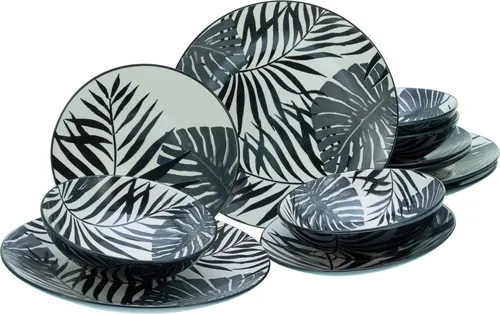 CreaTable Geschirr-Set TROPICANA in schwarz von CreaTable