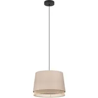 EGLO Hängelampe Tabley - Stilvolle Pendelleuchte aus Bambus und Leinen - Moderne 1-flammige Esstischlampe, harmonische Kombination aus natürlichem Leinen und Bambus, ideal für den Nature-Trend, maximal 40 W, Ø 38 cm.