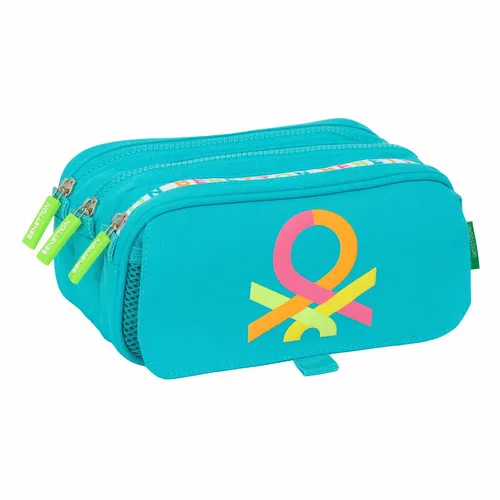 safta Benetton Summer - Dreifachmäppchen für Kinder, ideal für Kinder im Schulalter, bequem und vielseitig, Qualität und Widerstandsfähigkeit, 21,5 x 8 x 10 cm, blau, M, Casual