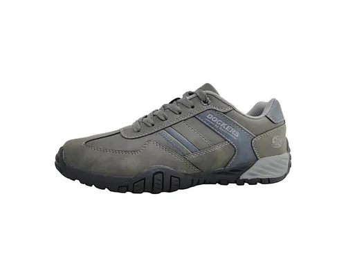 Dockers by Gerli Herren Sneaker Grau EU 42 - Herren-Schnürhalbschuhe mit Synthetik-Obermaterial und Wechselfußbett für individuellen Komfort und stilvolles Design.