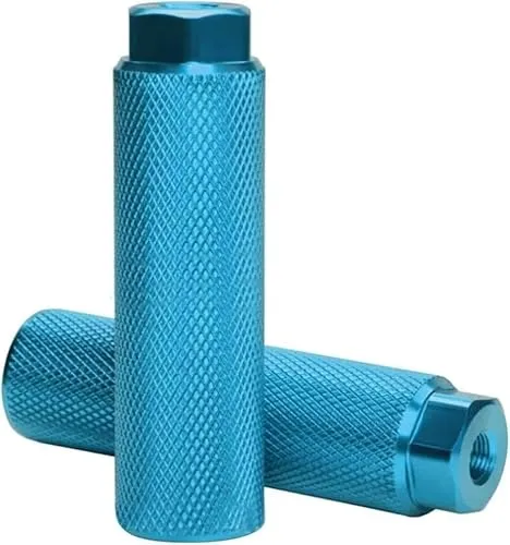 Stück blaue Fahrrad-Pegs aus Aluminiumlegierung, rutschfeste Bleifuß-Fahrrad-Pegs, BMX-Pegs für Mountainbike, Radfahren, hintere Stunt-Pegs, passend für 3/8-Zoll-Achsen, Fahrrad-Pegs-Zubehör 2