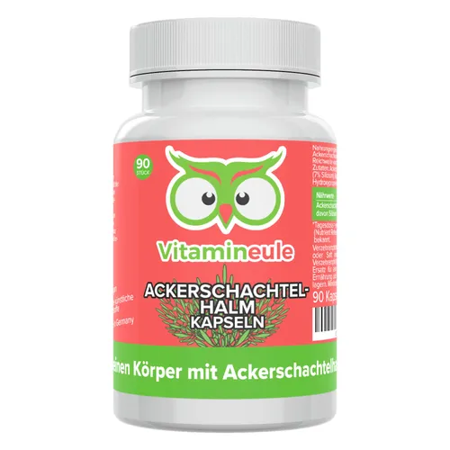 Vitamineule Ackerschachtelhalm Kapseln - 500 mg - Pflanzenextrakte mit 100% veganem Ackerschachtelhalm-Extrakt, reich an 7% Silizium und frei von künstlichen Zusatzstoffen, ideal für Allergiker.