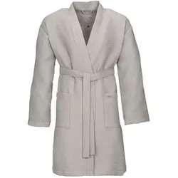 Vossen Bademäntel unisex Kurzmantel Rom pepplestone - 7470 M - Bademäntel für Damen im modernen Kimono-Stil mit attraktiver Waffel-Struktur, sportlicher Kurzform und aus pflegeleichter, reiner Baumwolle.