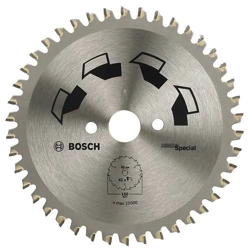Bosch Accessories Special 2609256886 Hartmetall Kreissägeblatt 150 x 20 x 2mm - Kreissägeblätter, robust und langlebig mit 42 Zähnen für präzise Schnitte in Holz und Kunststoff.