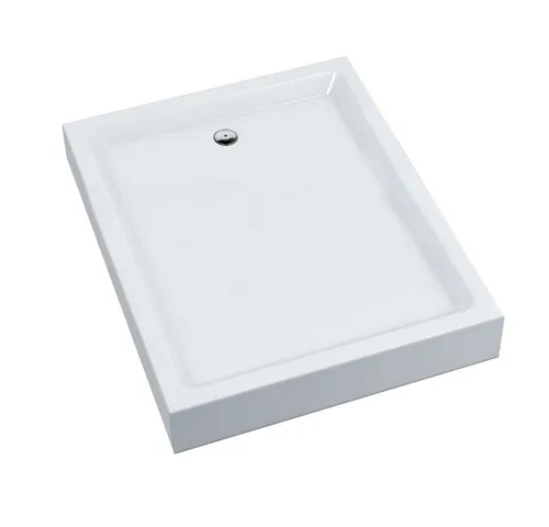 Aquabad® Duschwanne Komplettset NORMA Weiß 80x120 cm - Duschwannen Komplettset mit hochwertiger Acryl-Oberfläche und Viega Ablaufgarnitur, ideal für ein modernes Badezimmer.