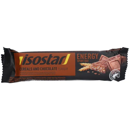 Isostar High Energy Bar Chocolate - Energie-Sport-Riegel mit Schokoladengeschmack, ideal für intensive Trainingseinheiten. Unterstützt die Energiereserven und enthält wertvolle Vitamine für einen normalen Energiestoffwechsel.