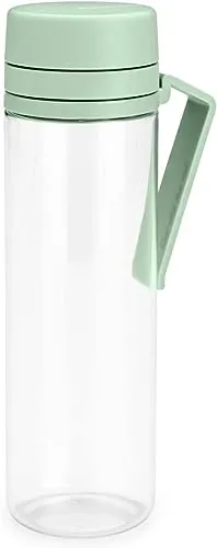 Brabantia - Make & Take Wasserflasche mit Sieb 0.5L - Reisetrinkflasche mit Griff & Fruchtsieb - Auslaufsicher - Infuser - Einfaches Befüllen - Transparent - Spülmaschinenfest - Jade Green