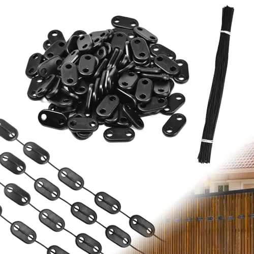 NAROSEBE 100 Befestigungskit für Sichtschutzmatten, PVC Sichtschutzstreifen Befestigungsclips, Clips für Sichtschutzstreifen Befestigung Set Befestigungsdrähte Befestigungskit (Schwarze)