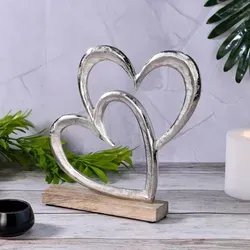 Herz Dekoaufsteller Dekoobjekt Silber Amour -8- von Marrakesch Orient & Mediterran Interior