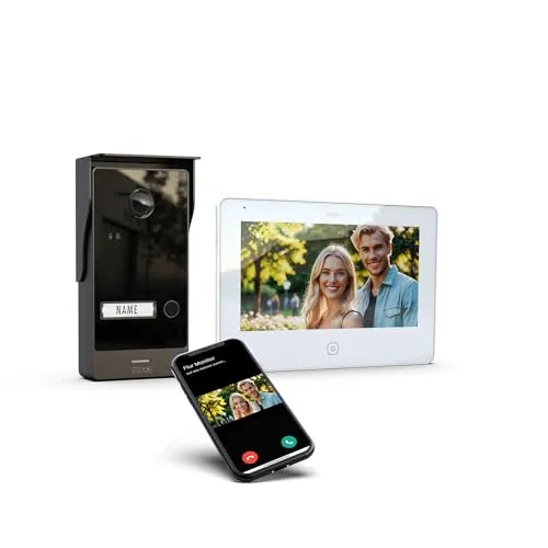 m-e ALLVISO Video Türsprechanlage, 2 Draht IP Bus, Aufputz Gegensprechanlage mit Kamera und Türöffner, 7