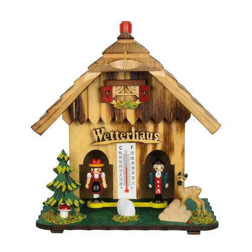 Selva Technik Wetterhäuschen Wieden Wetterstation - Wettersensoren mit buntem, hellen Gehäuse – ideal für den Garten und eine ansprechende Wetterbeobachtung.